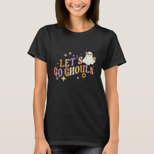 Groovy Flower  Ghouls Halloween Cute Ghost Spider  T-Shirt