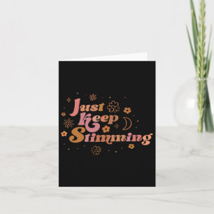 Groovy Flower Just Keep Stimming Retro Autism Awar Card