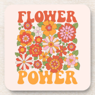 Groovy Flower Power Graphic Coaster