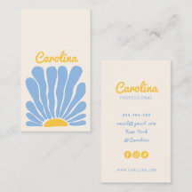 Groovy flower retro boho business card