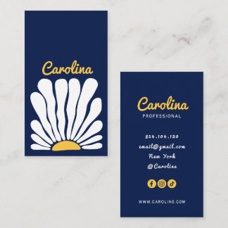 Groovy flower retro boho business card
