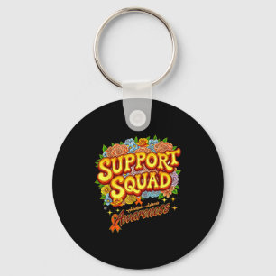 Groovy Flower Support Squad Ms Multiple Sclerosis  Key Ring