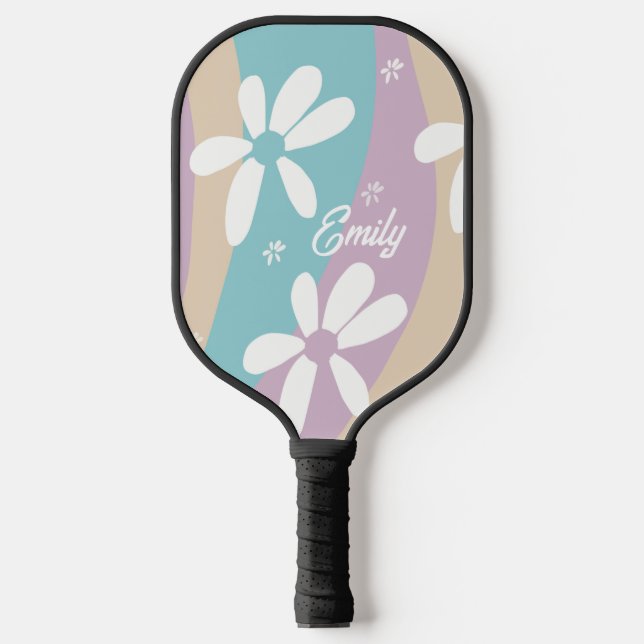 Groovy Flower Wavy Pattern Pickleball Paddle (Front)