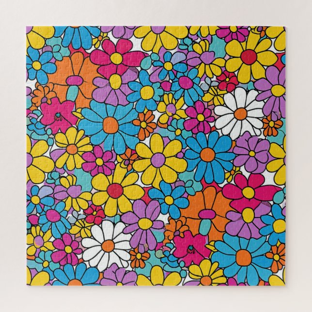 Groovy Flowers Doodle Jigsaw Puzzle (Vertical)