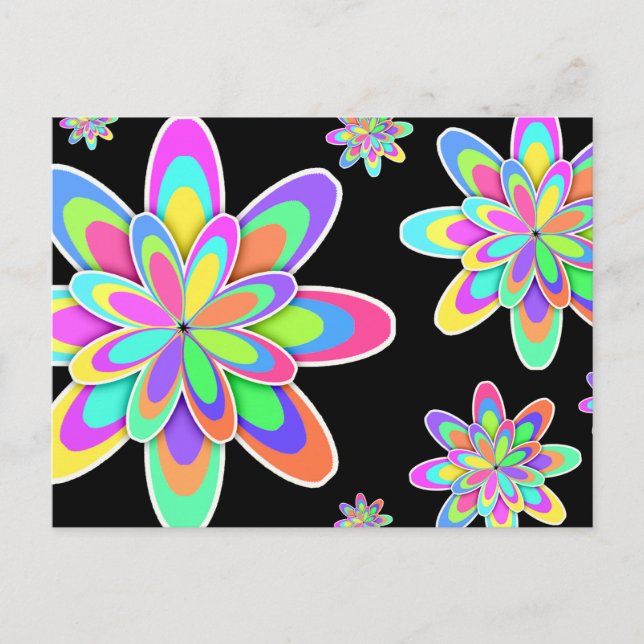 Groovy Flowers Postcard (Front)