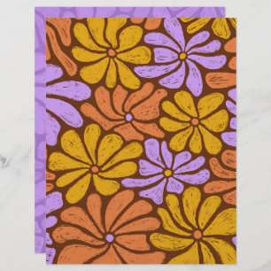 Groovy Flowers Scrapbook Paper
