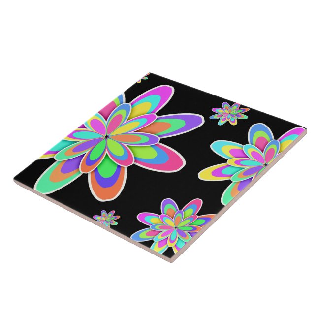 Groovy Flowers Tile (Side)