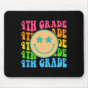 Groovy Fourth Grade Vibes Face Retro Teachers Back Mouse Pad
