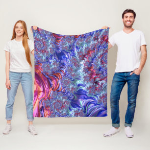 Groovy Fractal Fleece Blanket