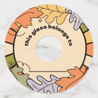Groovy Friendsgiving Wine Glass Tags
