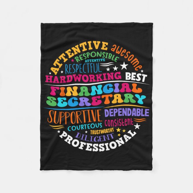 Groovy Front Desk Financial Secretary Admin Apprec Fleece Blanket (Front)