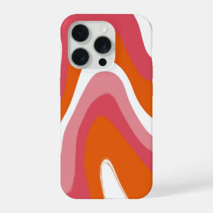 Groovy Fun Colourful Orange and Pink Swirl iPhone 15 Pro Case