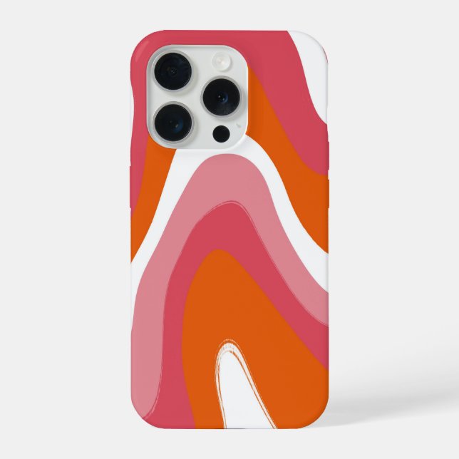 Groovy Fun Colourful Orange and Pink Swirl iPhone Case (Back)