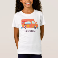Groovy fun orange red food truck flowers