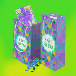 Groovy Fun Pickleball Pop Art Personalised  Wine Gift Bag