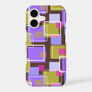 Groovy Fun Purple Mod Retro Cubes Abstract Pattern