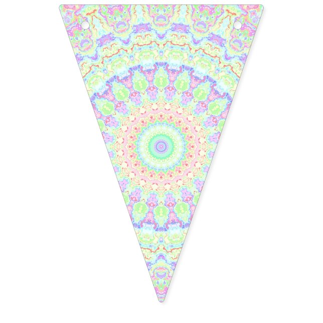 Groovy Funky Boho Hippie Rainbow Abstract Mandala Bunting (First Flag)