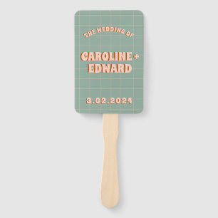 Groovy Funky Colourful Wedding Programs  Hand Fan