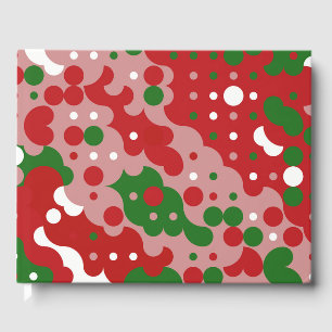 Groovy Funky Mod Retro Christmas Pattern Guest Book