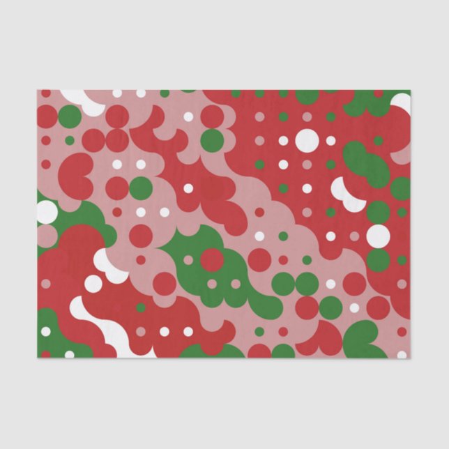 Groovy Funky Mod Retro Christmas Pattern Tissue Paper (Front)