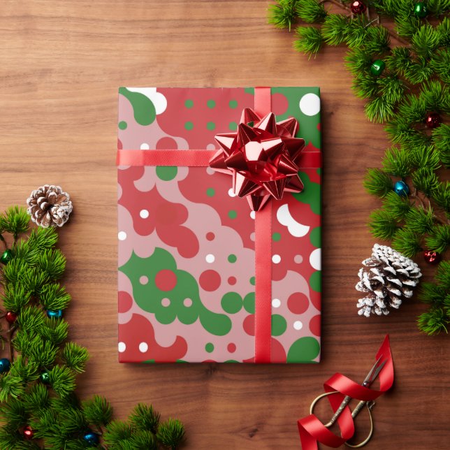 Groovy Funky Mod Retro Christmas Pattern Wrapping Paper (Holiday Gift)