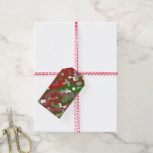 Groovy Funky Retro Boho Red and Green Christmas Gift Tags