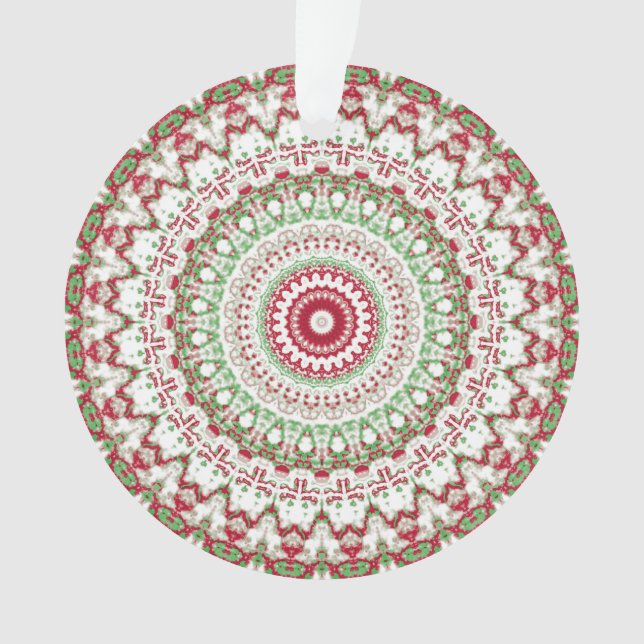 Groovy Funky Tie Dye Christmas Boho Hippie Mandala Ornament (Front)