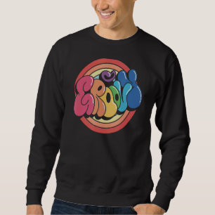 Groovy Funky Vintage Rainbow Circle Sweatshirt