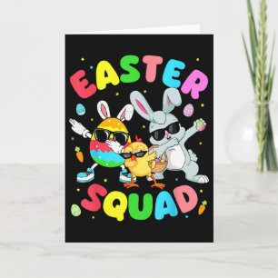 Groovy Funny Rabbit Egg Chick Easter Squad Day Men Card
