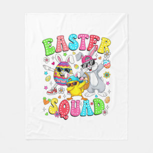 Groovy Funny Rabbit Egg Chick Easter Squad Day Men Fleece Blanket