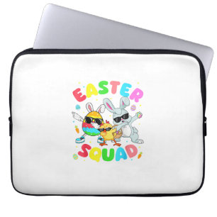 Groovy Funny Rabbit Egg Chick Easter Squad Day Men Laptop Sleeve