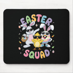 Groovy Funny Rabbit Egg Chick Easter Squad Day Men Mouse Pad