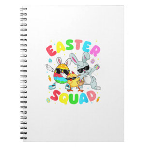Groovy Funny Rabbit Egg Chick Easter Squad Day Men Notebook