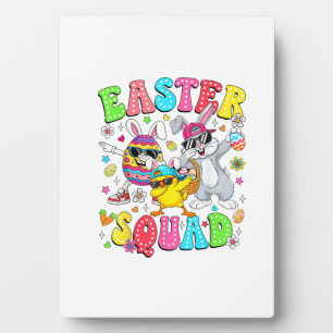 Groovy Funny Rabbit Egg Chick Easter Squad Day Men Plaque
