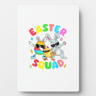 Groovy Funny Rabbit Egg Chick Easter Squad Day Men Plaque