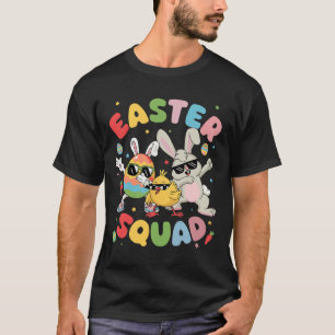 Groovy Funny Rabbit Egg Chick Easter Squad Day Men T-Shirt