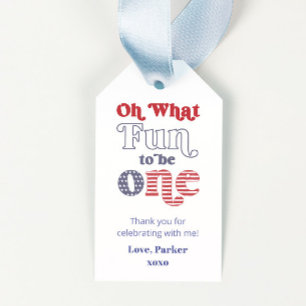 Groovy Gender Neutral 1st Birthday Party Favour Ta Gift Tags