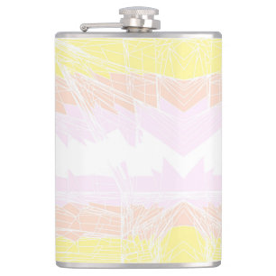 Groovy Geometric Abstract Pangender Pride Flag Hip Flask