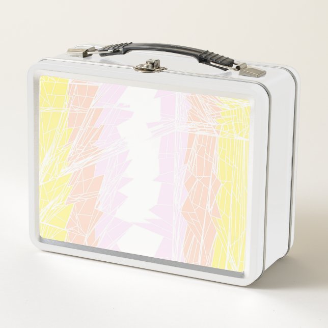 Groovy Geometric Abstract Pangender Pride Flag Metal Lunch Box (Front)