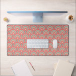 Groovy Geometric Floral Desk Mat<br><div class="desc">A retro floral and geometric pattern in a groovy colour palette,  this desk mat is a fun for yourself,  a dorm room,  your office or give as a gift. MATCHING items in our collection.</div>