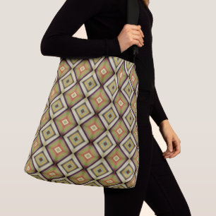 Groovy Geometric Warm Tones Crossbody Bag