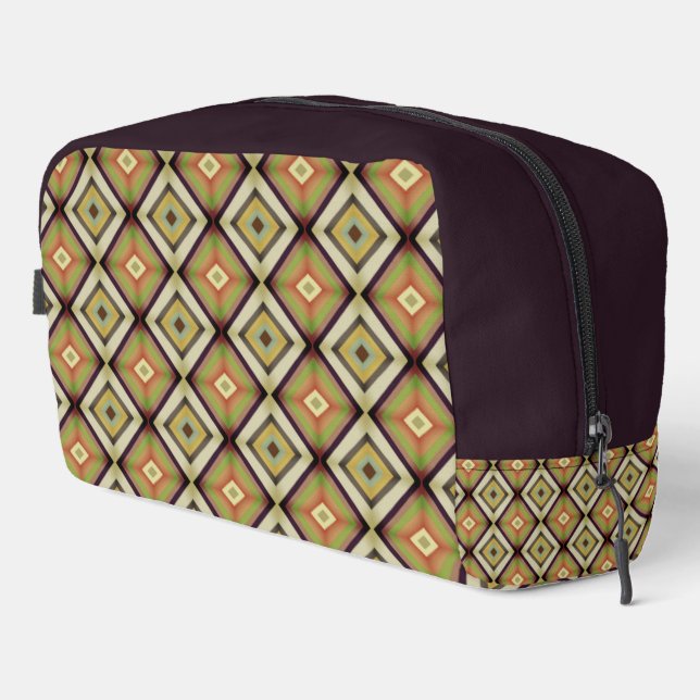 Groovy Geometric Warm Tones  Dopp Kit (Right Corner)