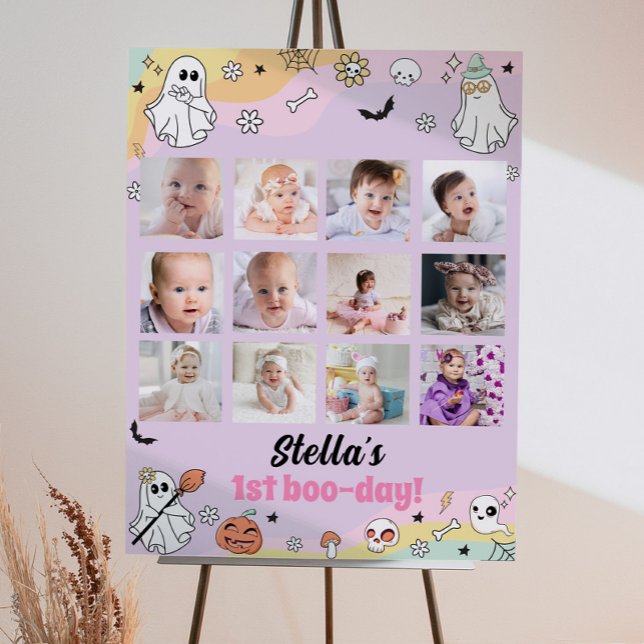 Groovy Ghost Birthday Photo Milestone Poster (Creator Uploaded)