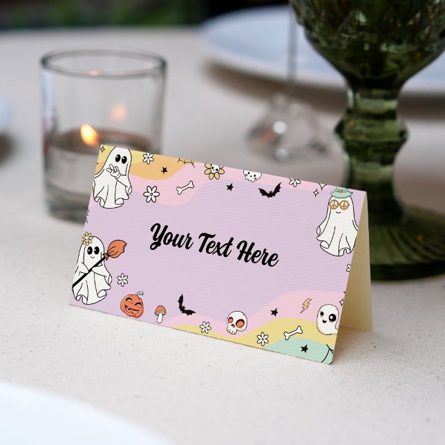Groovy Ghost Birthday Place Card (Creator Uploaded)