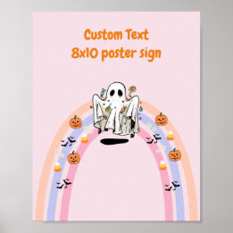 Groovy Ghost Halloween Birthday Custom Sign
