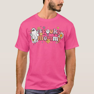 Groovy Ghost Halloween Floral Spooky Mummy T-Shirt