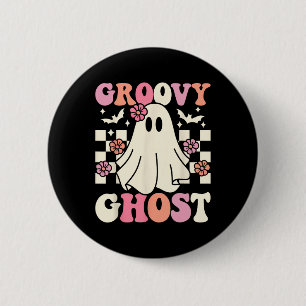 Groovy Ghost Halloween Ghost Costume Retro Groovy 6 Cm Round Badge