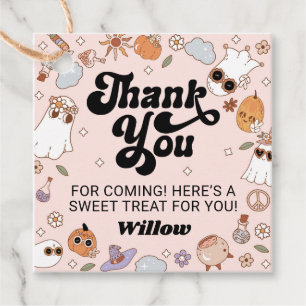 Groovy Ghost Halloween Party Thank You Favour Tags