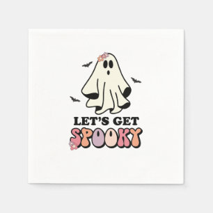 groovy Ghost retro Halloween Birthday Napkin