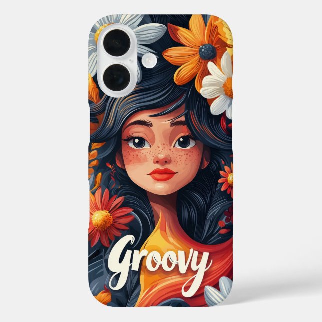 Groovy Girl Portrait Phone Case (Back)